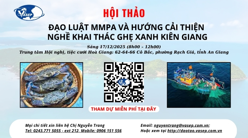 CHƯƠNG TRÌNH HỘI THẢO: ĐẠO LUẬT MMPA VÀ HƯỚNG CẢI THIỆN NGHỀ KHAI THÁC GHẸ XANH KIÊN GIANG